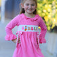 Fall Thanksgiving& Halloween "GOBBLE" Smock Embroidery Baby Girl Dress