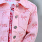Pink Fall Girls Denim Jacket