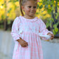 Fall Pink Plaid Ruffle Ballet Shoe Embroidery Long Sleeve Dress