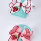 Strawberry Embroidered Girls Hairpin 4 Inches