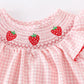 Baby Girls Strawberry Embroidered Plaid Smocked Dress
