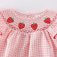 Baby Girls Strawberry Plaid Smocked Romper