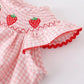 Baby Girls Strawberry Plaid Smocked Romper
