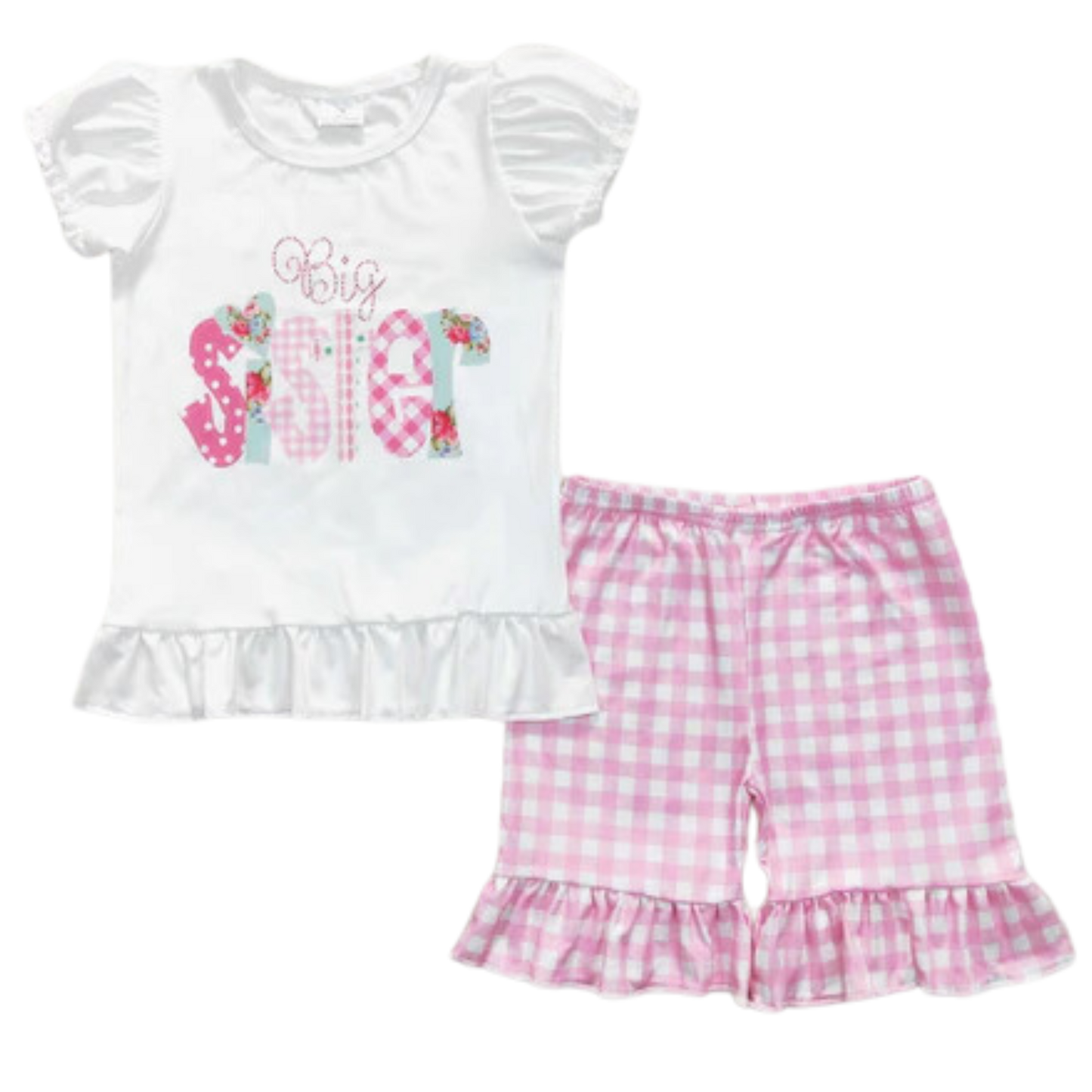Pink Big Sis/Lil Sis Plaid Ruffle Sets