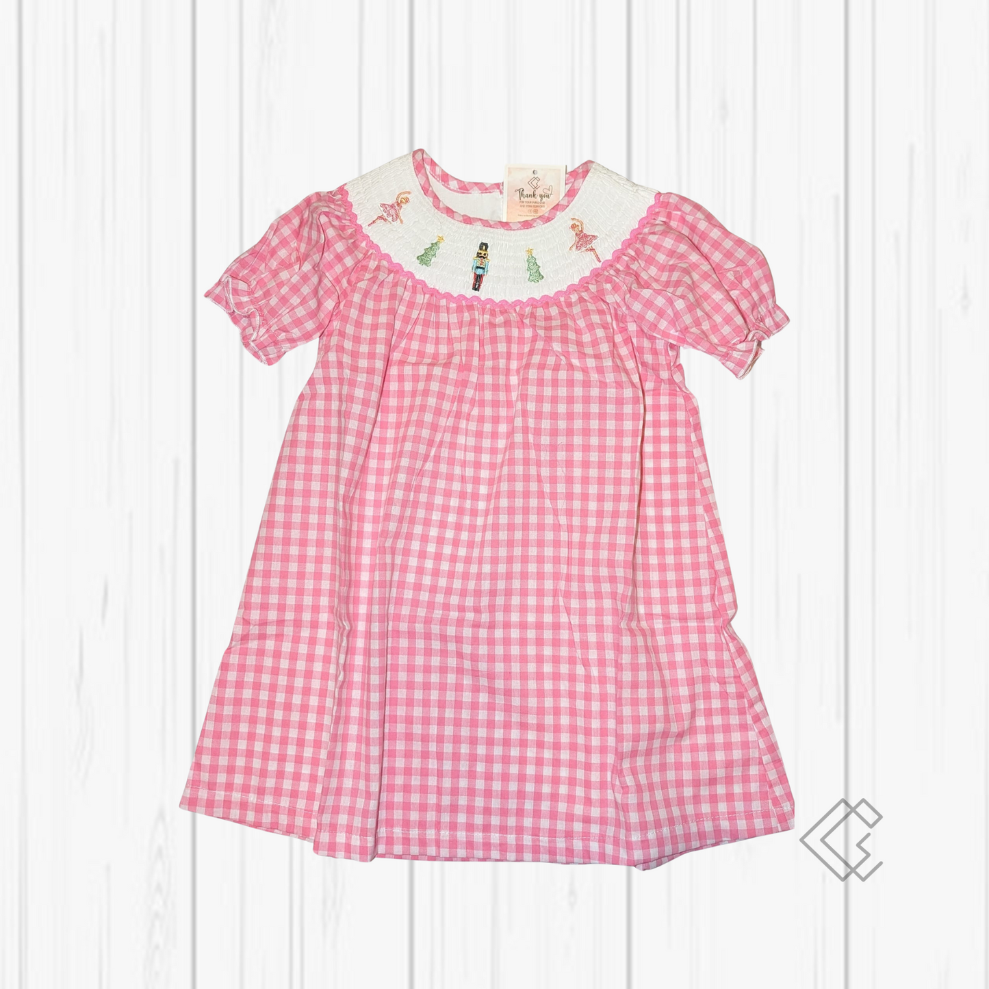 RTS Smocked Gingham Nutcracker Dress