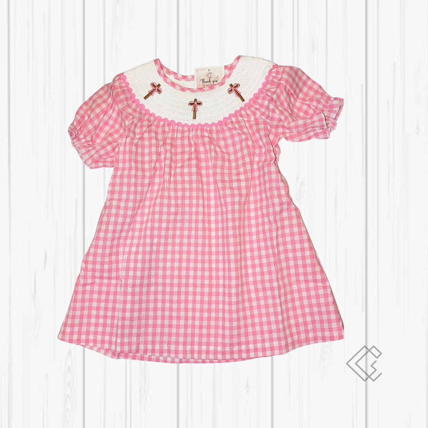 RTS Smocked Gingham Cross Dress