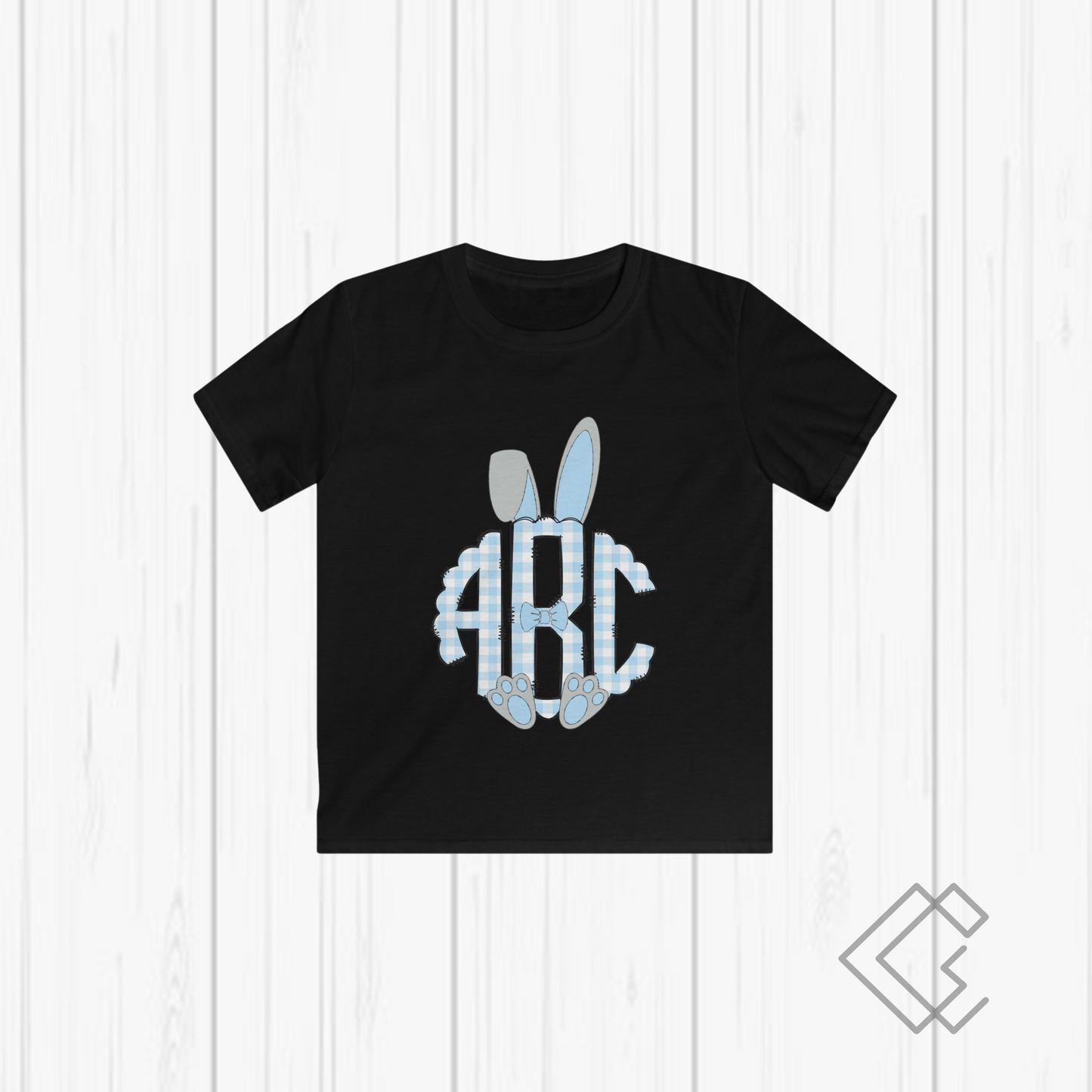 Blue Easter Bunny Monogrammed Tees