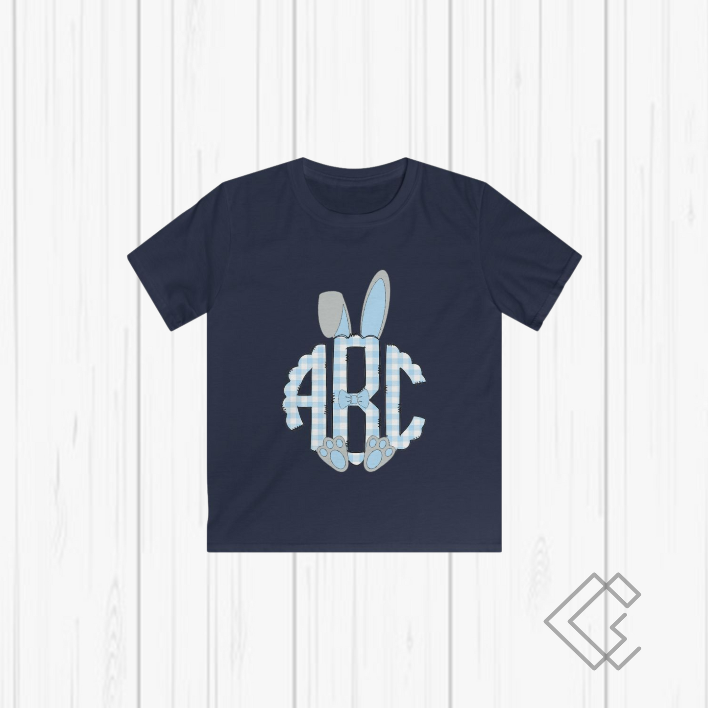 Blue Easter Bunny Monogrammed Tees