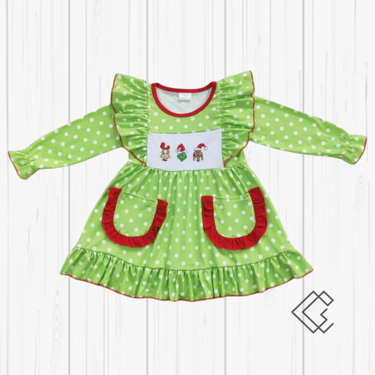 RTS Polka Dot Christmas Dress