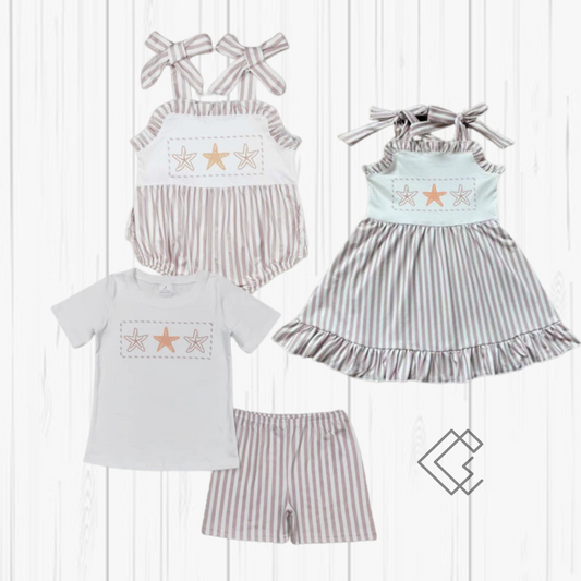 Beige Starfish Matching Sets
