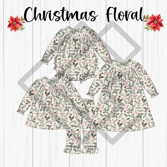 PREORDER Winter Floral Handsmocked Sets