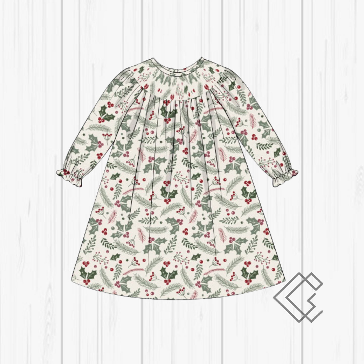PREORDER Winter Floral Handsmocked Sets