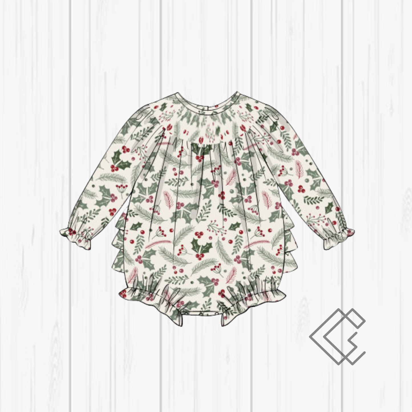 PREORDER Winter Floral Handsmocked Sets