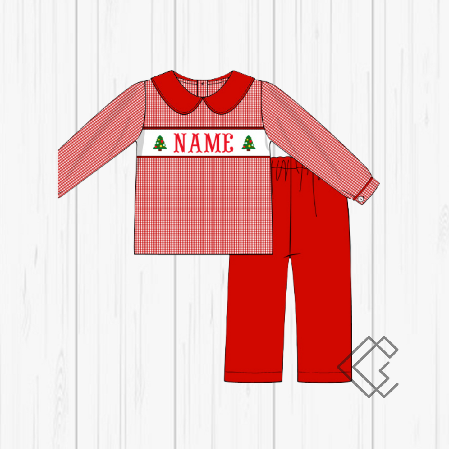 PREORDER Christmas Tree Handsmocked Sets