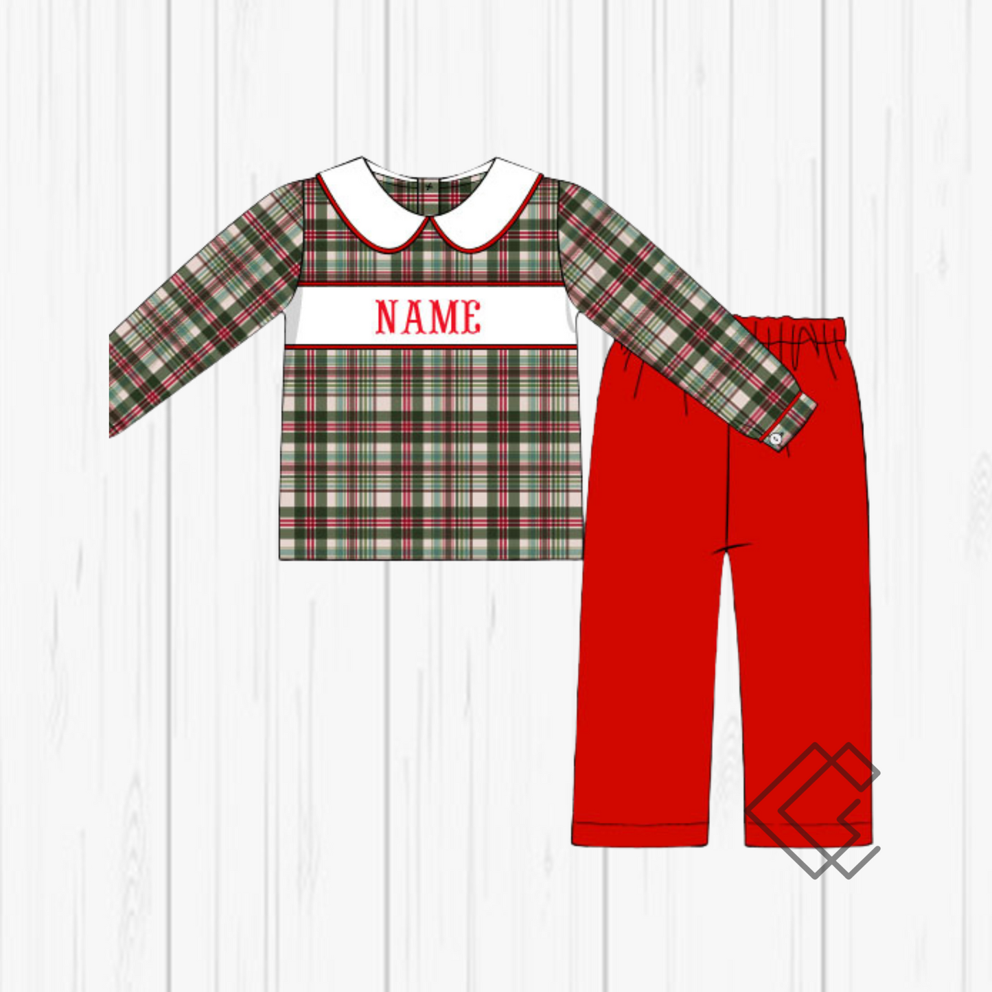 PREORDER Christmas Floral & Plaid Handsmocked Sets
