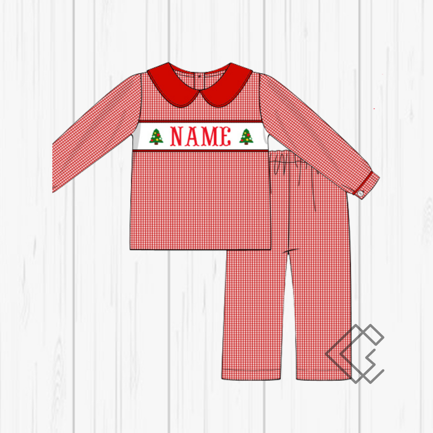 PREORDER Christmas Tree Handsmocked Sets