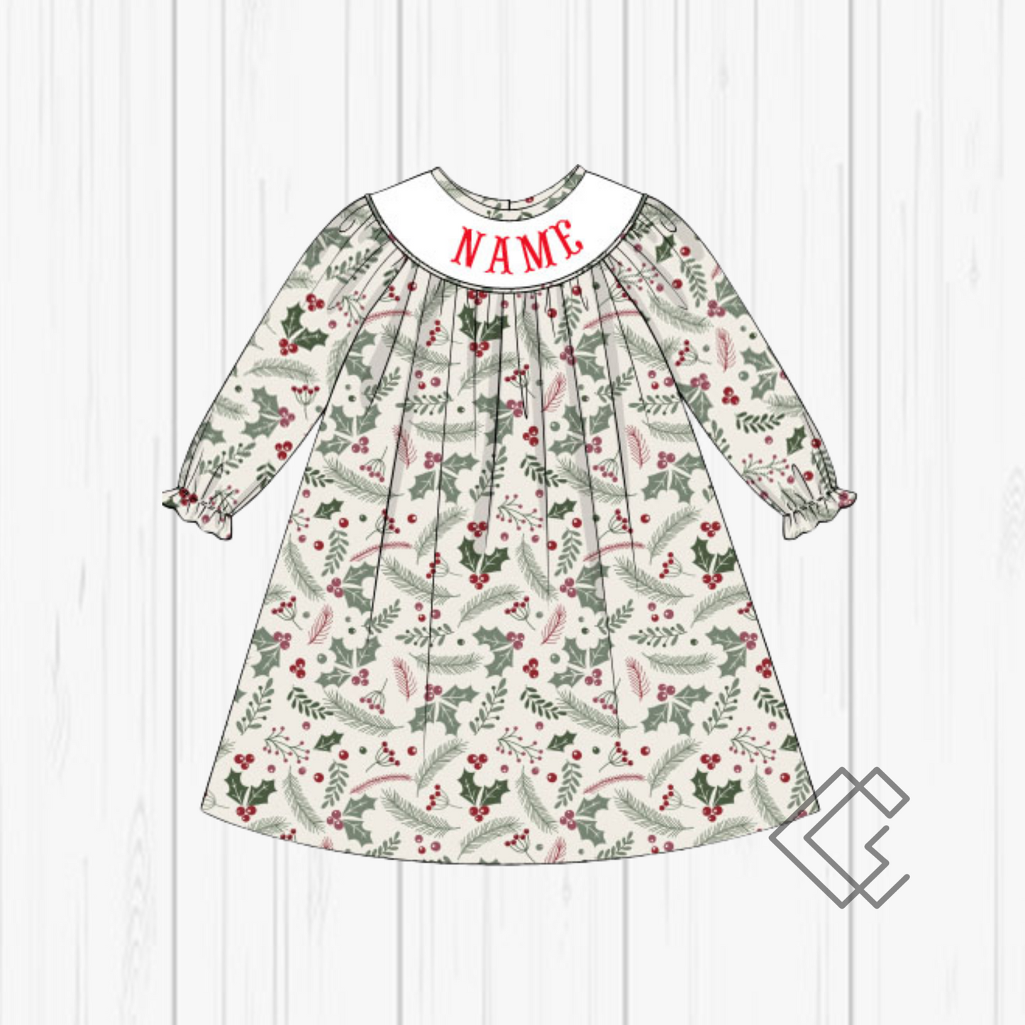 PREORDER Christmas Floral & Plaid Handsmocked Sets