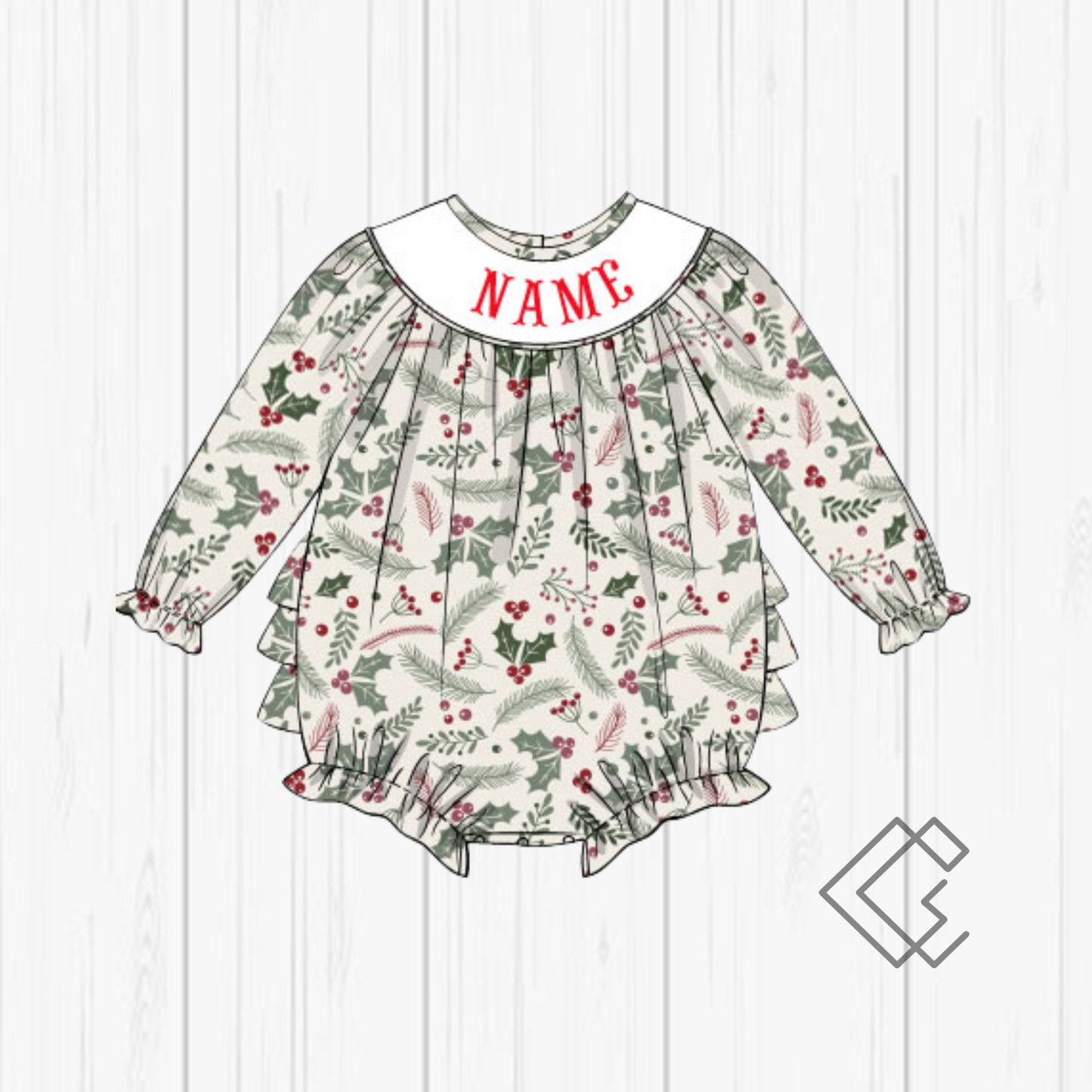 PREORDER Christmas Floral & Plaid Handsmocked Sets