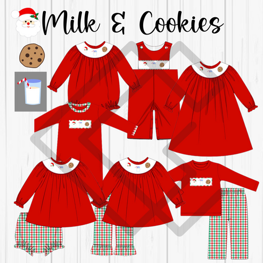 PREORDER Milk & Cookies Handsmocked Sets