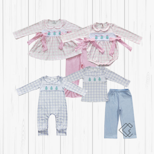 Gingham Christmas Tree Matching Sets