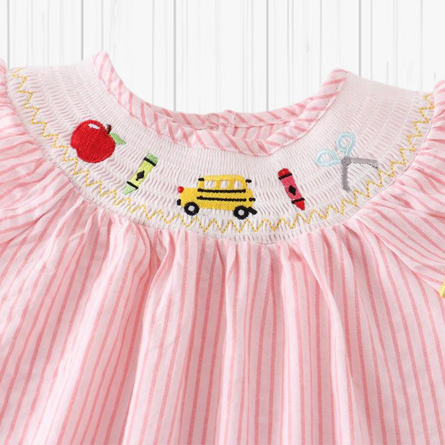 RTS Smocked Back to School Striped Dress