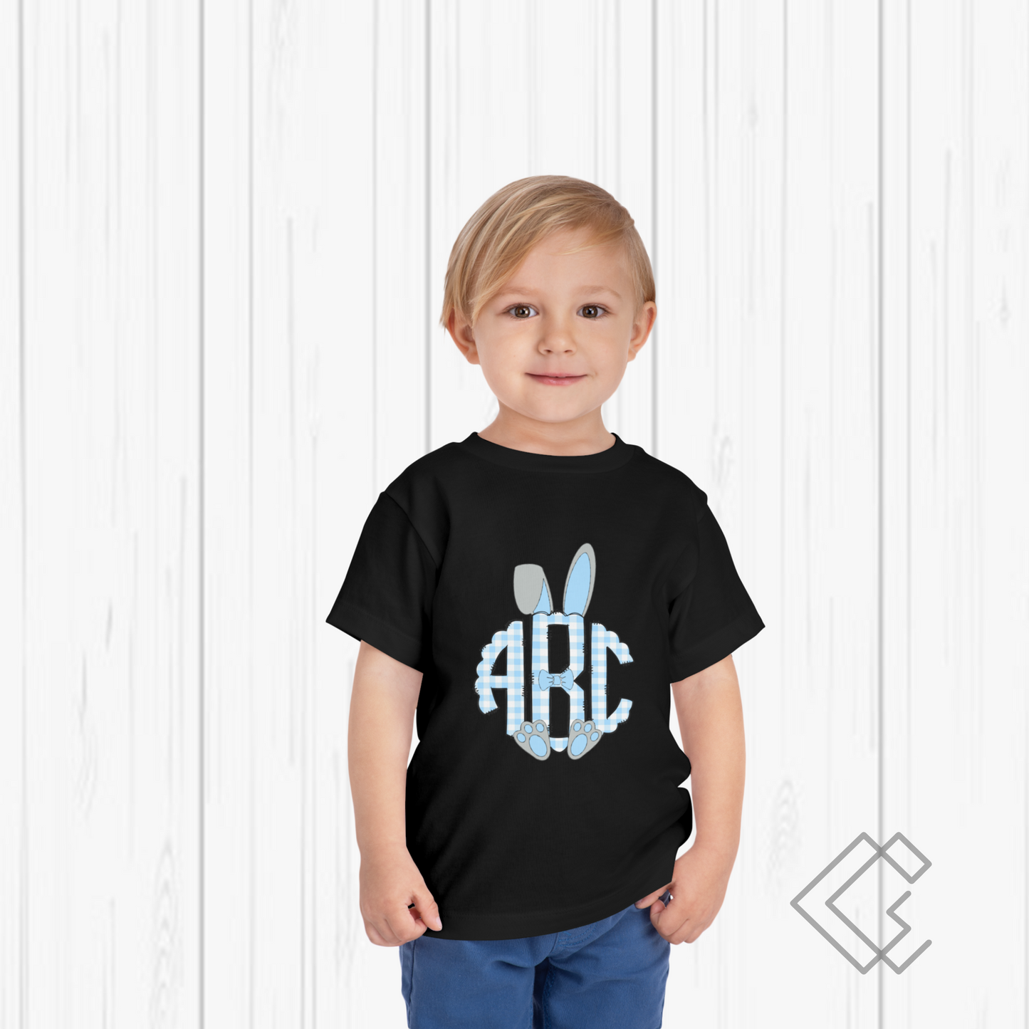 Blue Easter Bunny Monogrammed Tees