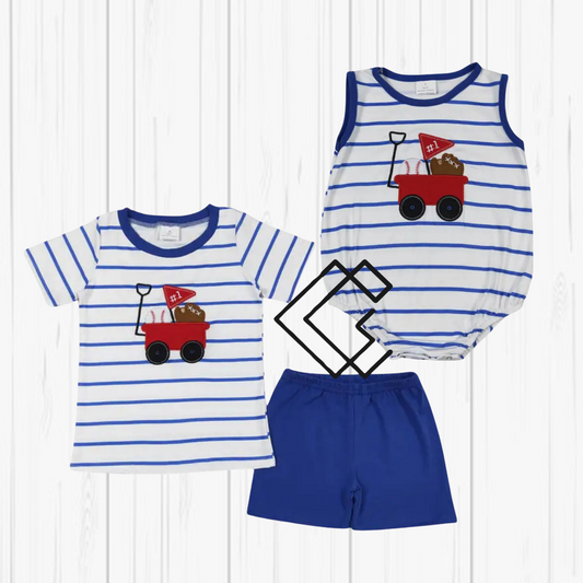 Grey Stripe with Wagon Baseball Sets