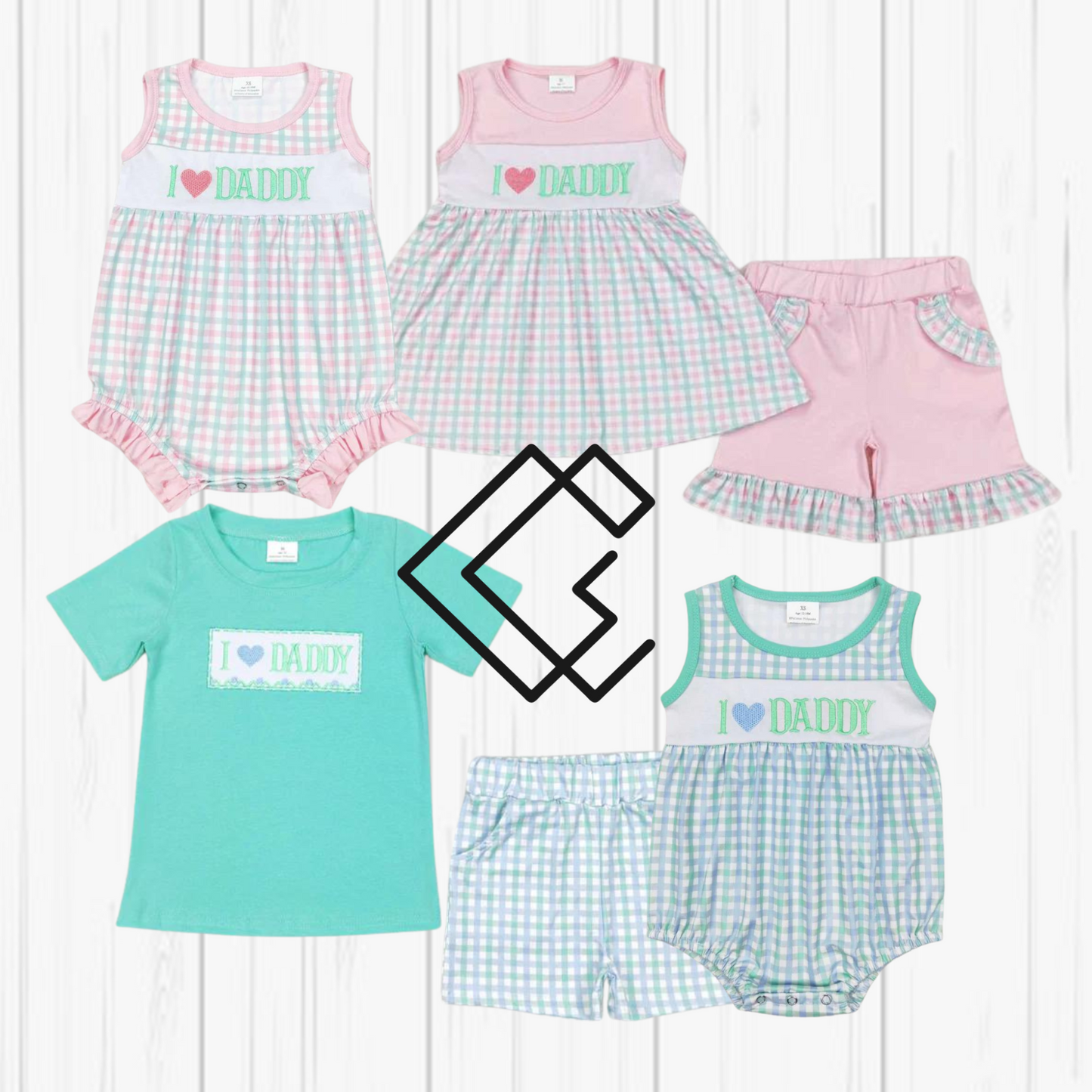 Plaid I Love Daddy Matching Sets