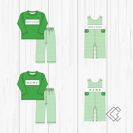 PREORDER Merry & Bright Boys Smocked Sets