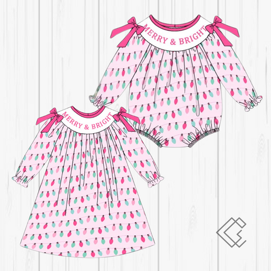 PREORDER Pink Merry & Bright Smocked Sets (Copy)