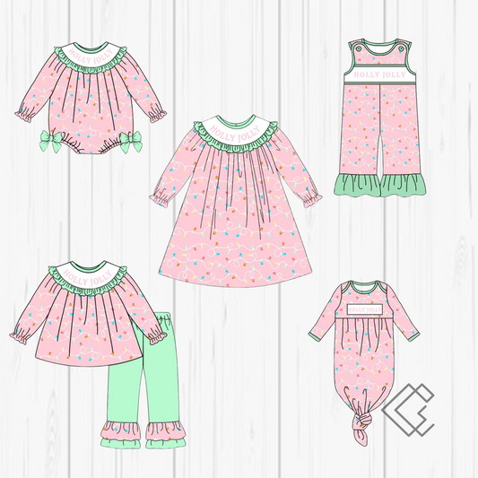 PREORDER Holly Jolly Smocked Sets