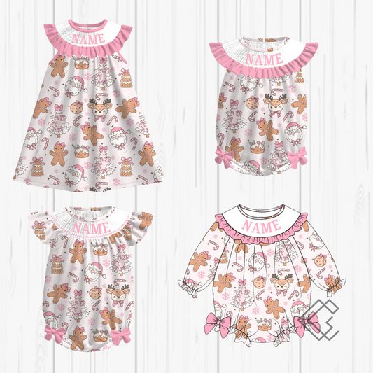 PREORDER Personalized Gingerbread Smocked Sets