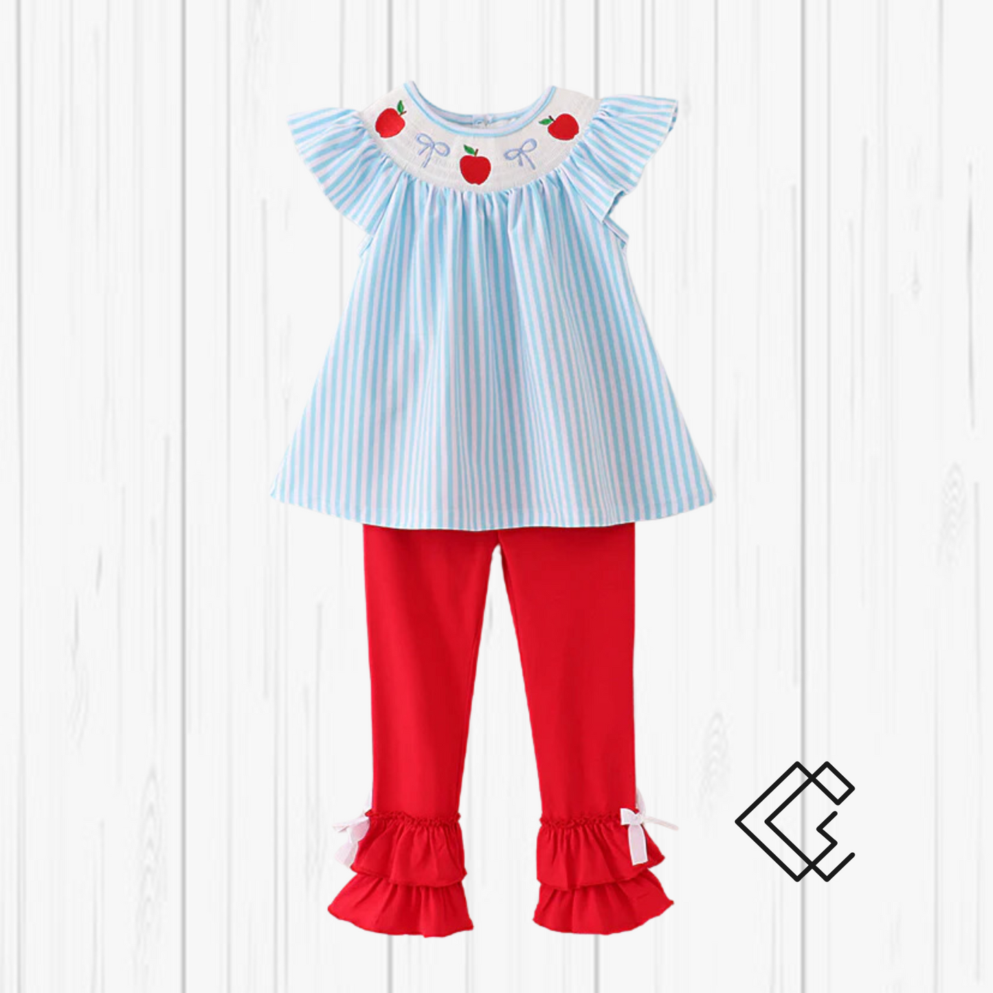 RTS Smocked Apple Pants Set