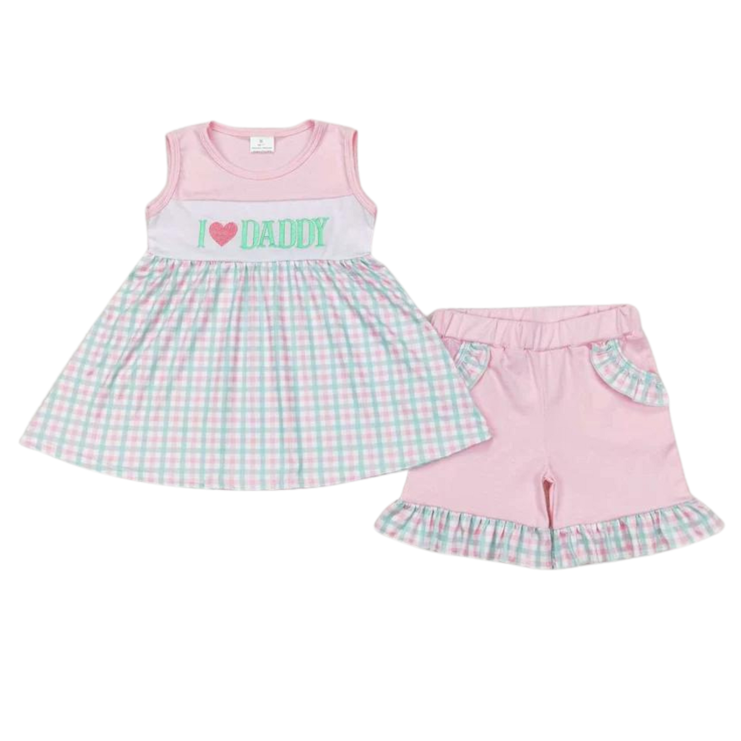 Plaid I Love Daddy Matching Sets