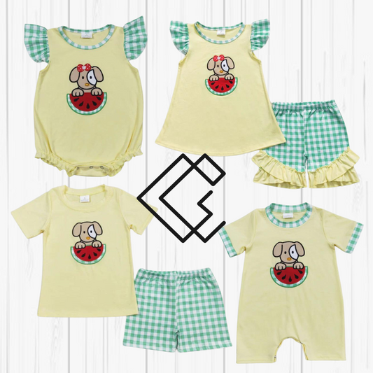 Dog Watermelon Matching Sibling Sets 🍉