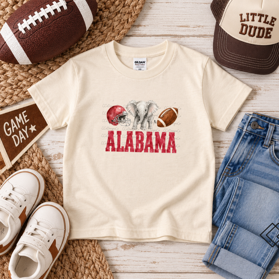 Alabama Game Day Shirt - Watercolor Classic Elephant Youth Tee