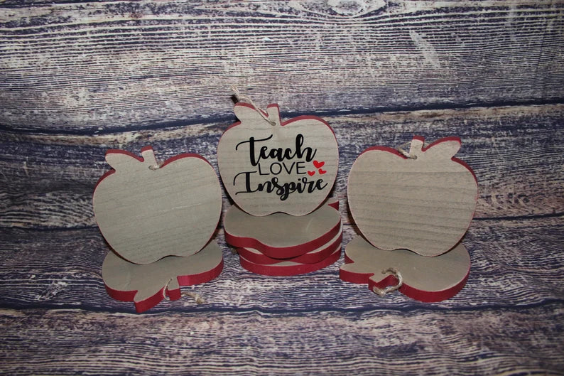 BLANK apple wooden ornament; apple ornaments; Teacher ornaments; Teacher gifts; Nice wooden apple ornaments; Apple