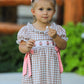 Christmas Vintage-Style Plaid Dress with Embroidered Gingerbread and Bows