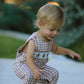 Christmas Vintage-Style Plaid Embroidered Gingerbread and Bows Boy Romper