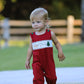 Christmas Tree Dog Smocking Embroidered Baby Boys Romper