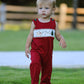 Christmas Tree Dog Smocking Embroidered Baby Boys Romper