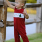 Christmas Tree Dog Smocking Embroidered Baby Boys Romper