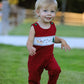 Christmas Tree Dog Smocking Embroidered Baby Boys Romper