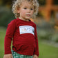 Christmas Tree Dog Smocking Embroidered  Plaid Boys Set