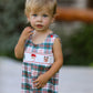 Christmas Jonjon Plaid Smocking Embroidered Boys Romper