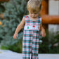 Christmas Jonjon Plaid Smocking Embroidered Boys Romper