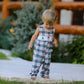 Christmas Jonjon Plaid Smocking Embroidered Boys Romper