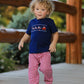 Christmas Holiday Celebration Boys Set: Navy with Santa Sleigh