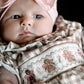 Christmas Vintage-Style Plaid Embroidered Gingerbread and Bows Girls Romper