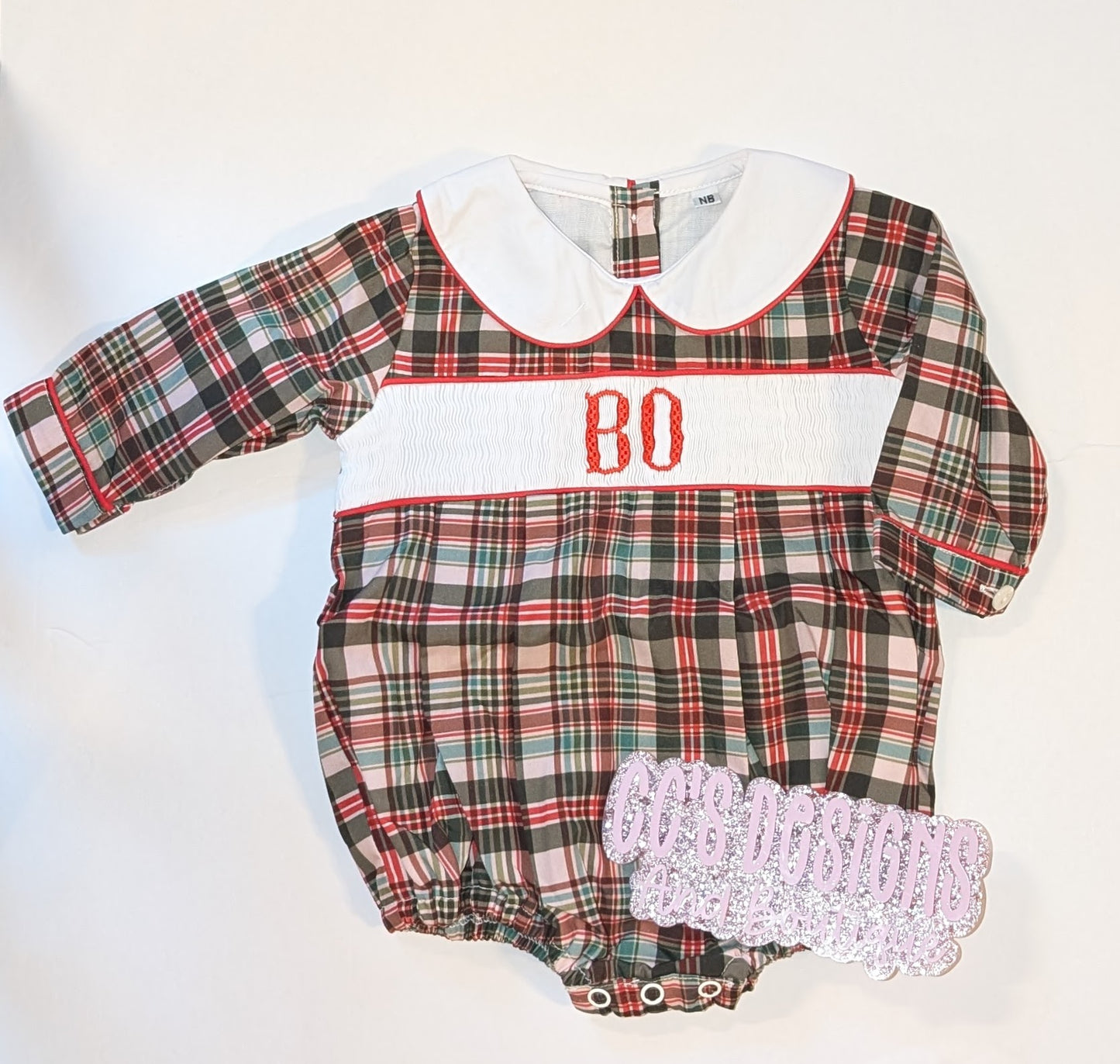 PREORDER Christmas Floral & Plaid Handsmocked Sets